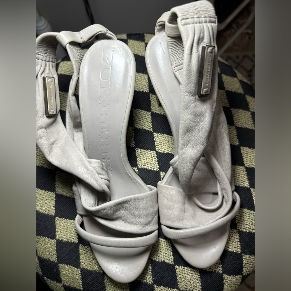 Burberry Leather Slingback Sandals